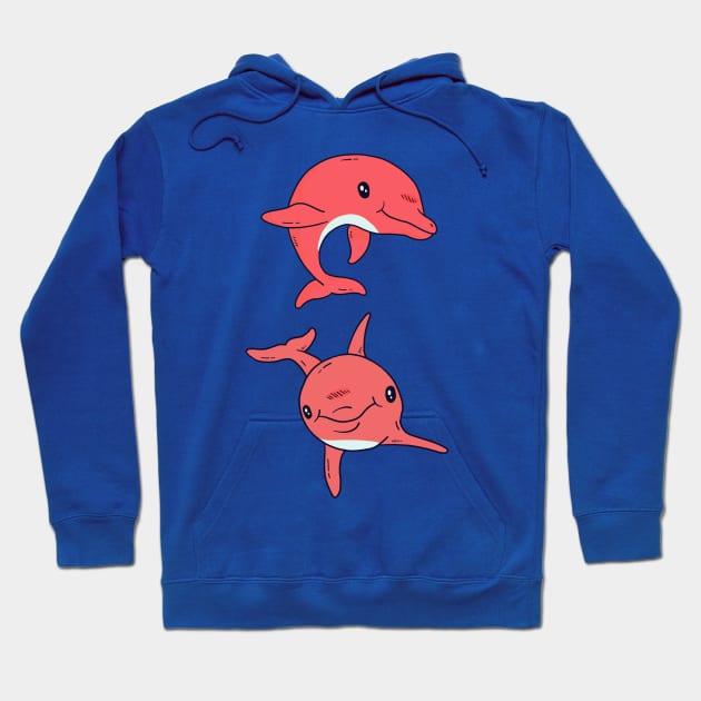 Pink dolphin Hoodie by Imutobi